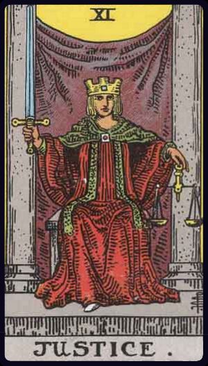 Justice in the LuciellaES Rider–Waite–Smith deck