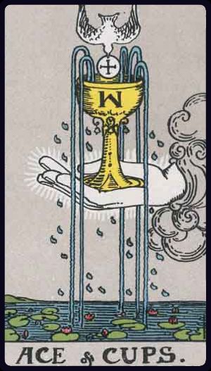 Ace of Cups in the LuciellaES Rider–Waite–Smith deck