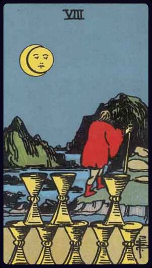 Eight of Cups in the LuciellaES Rider–Waite–Smith deck
