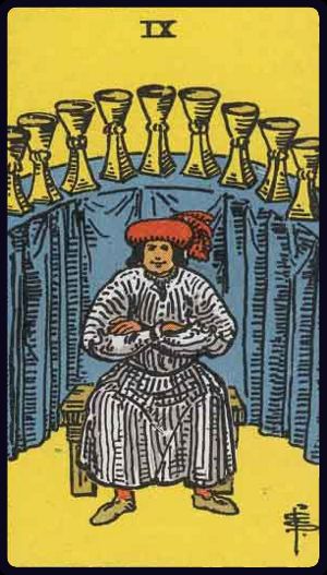 Nine of Cups in the LuciellaES Rider–Waite–Smith deck