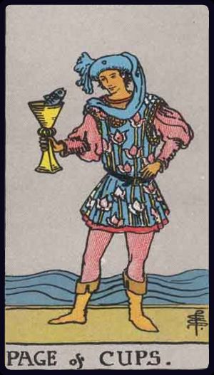 Page of Cups in the LuciellaES Rider–Waite–Smith deck