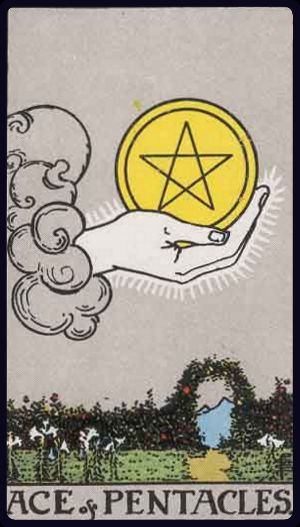 Ace of Pentacles in the LuciellaES Rider–Waite–Smith deck