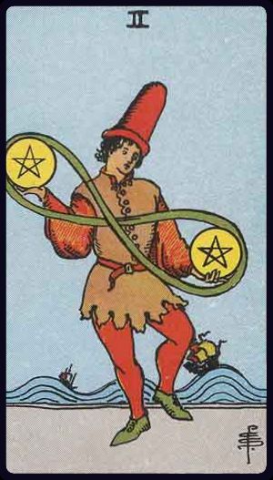 Two of Pentacles in the LuciellaES Rider–Waite–Smith deck