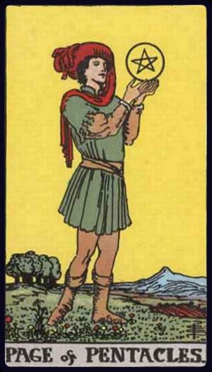 Page of Pentacles in the LuciellaES Rider–Waite–Smith deck