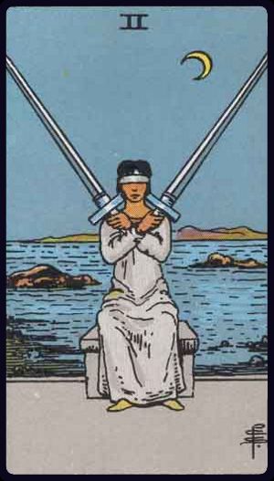 Two of Swords in the LuciellaES Rider–Waite–Smith deck
