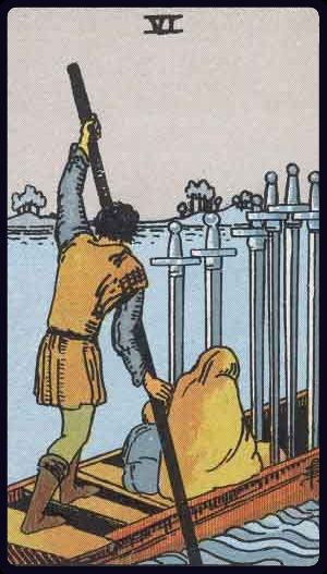 Six of Swords in the LuciellaES Rider–Waite–Smith deck