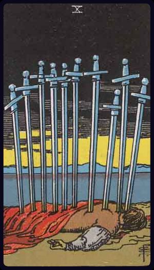 Ten of Swords in the LuciellaES Rider–Waite–Smith deck