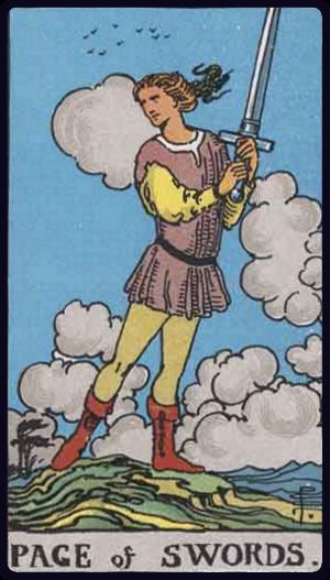 Page of Swords in the LuciellaES Rider–Waite–Smith deck
