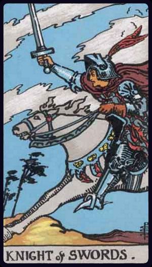 Knight of Swords in the LuciellaES Rider–Waite–Smith deck